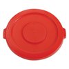Rubbermaid Commercial 32 Gal Trash Can Lid, Red, Plastic FG263100RED